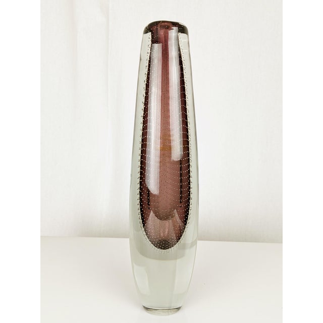 Mid-Century Modern Clear and Purple Glass Vase by Gunnel Nyman for Studio Nuutajarvi, 1957 For Sale - Image 10 of 12