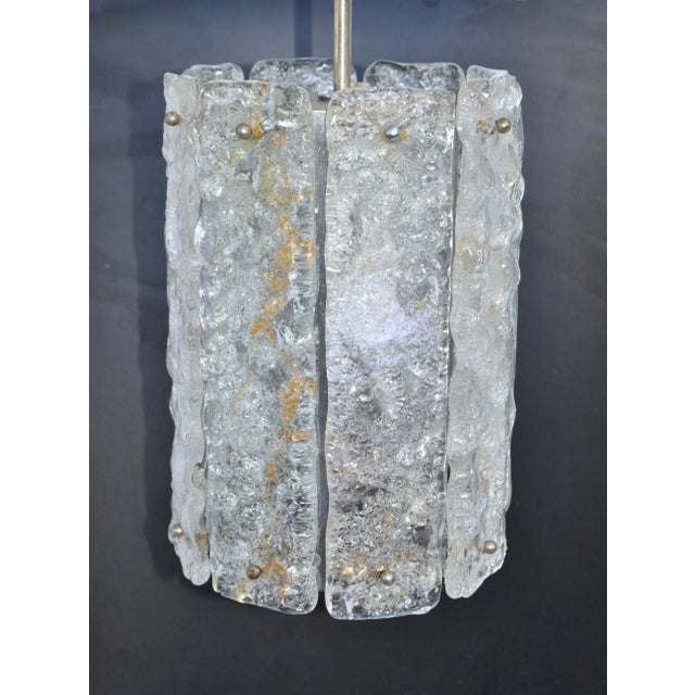 Metal Kalmar Ice Chandelier Chrome & Crystal Glass Panels Mid-Century Modern Austria For Sale - Image 7 of 13