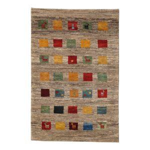 Vintage Hand-Knotted Persian Gabbeh Rug 3'4" X 5'0"