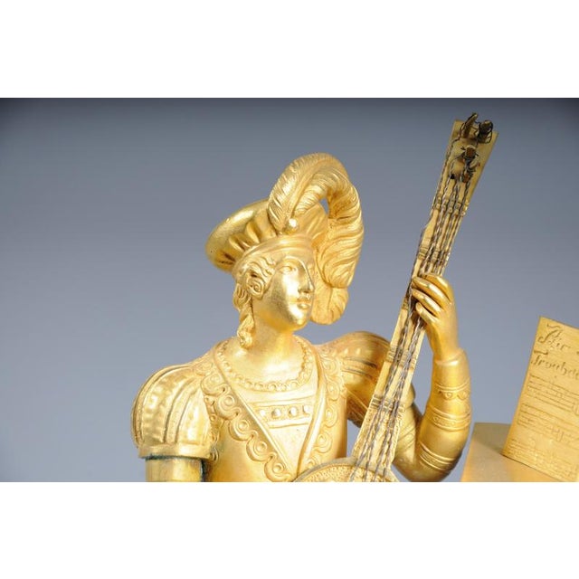 Empire Gilt Bronze Mantel Clock, Pairs, France, 1850 For Sale - Image 14 of 18