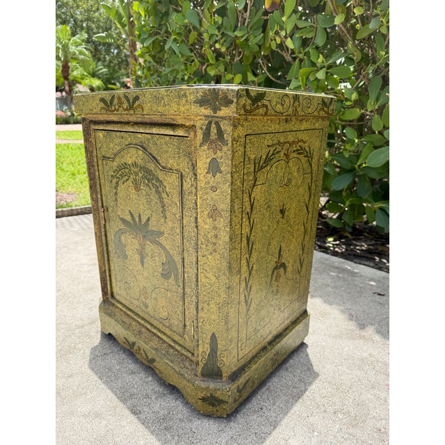 Hollywood Regency Vintage Hand-Painted Florentine Style Commode Cabinet For Sale - Image 3 of 12