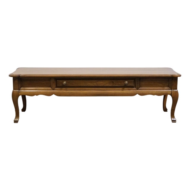 Willett Furniture Solid Walnut Country French Style 54" Accent Coffee Table For Sale