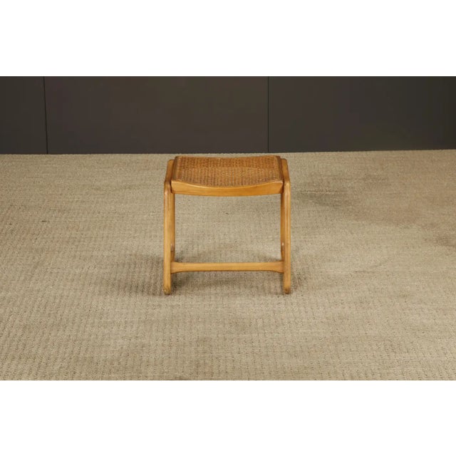 Pair of 1970s Bentwood Chairs & Caned Ottoman by Baumann France, Signed For Sale - Image 14 of 18