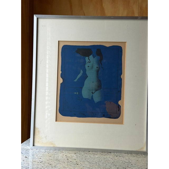 Paul Wunderlich, Torso sur une pierre bleue, Nude, Original Lithograph, 1972, Framed For Sale - Image 3 of 10