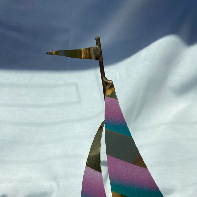 1990s 1990s Mario Jason Brass Sailboat Sculpture For Sale - Image 5 of 7