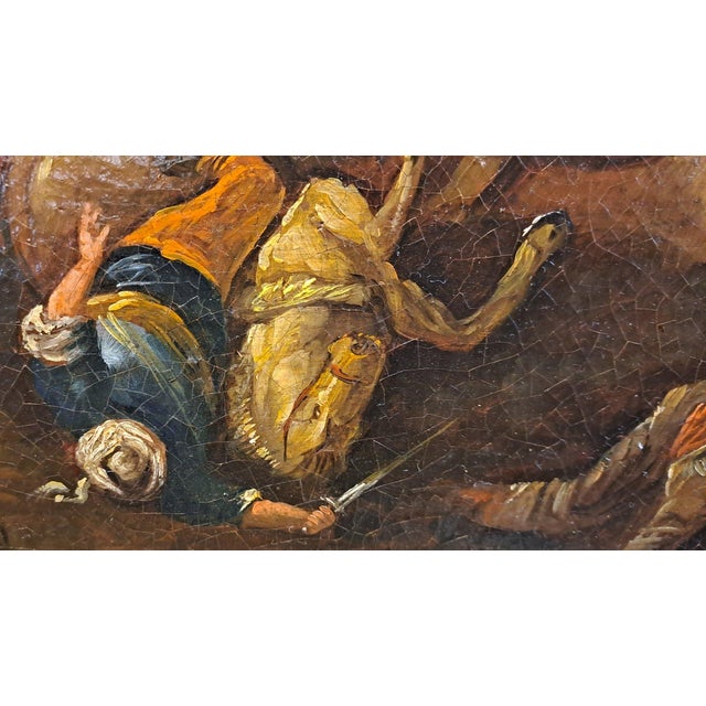 Northern School Artist, Small Battle, 18th Century, Oil Painting on Canvas, Framed For Sale - Image 4 of 10