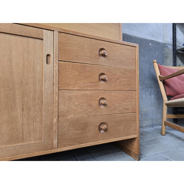 Vintage Cabinet and Secretaire in Light Oak by Hans J. Wegner for Ry Møbler, 1970s For Sale - Image 17 of 18
