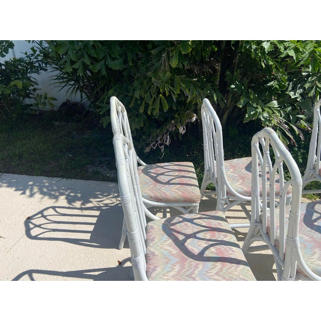 Henry Link Vintage Henry Link for Lexington Rattan Cathedral Dining Chairs - Set of 6 For Sale - Image 4 of 15