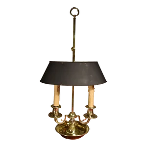 19th Century French Brass Double Arm, Bouillotte Lamp