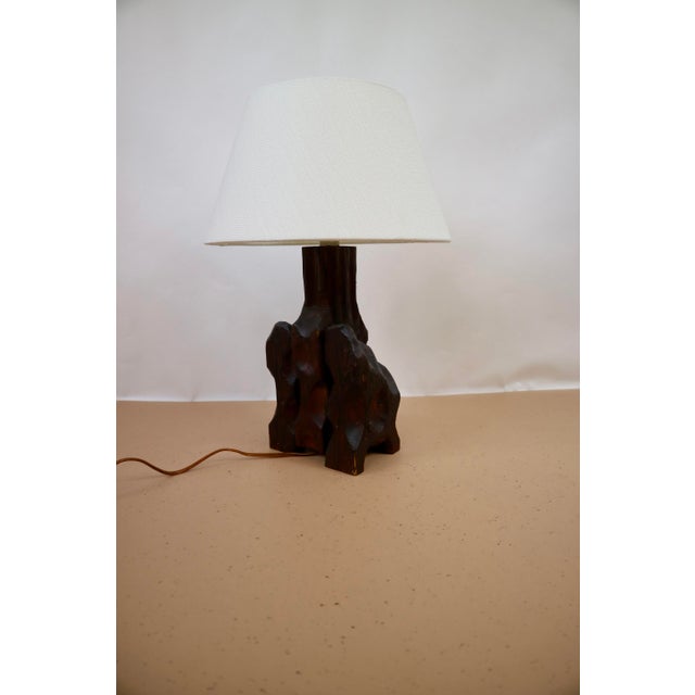 Brown Brutalist Table Lamp, 1970s For Sale - Image 8 of 9