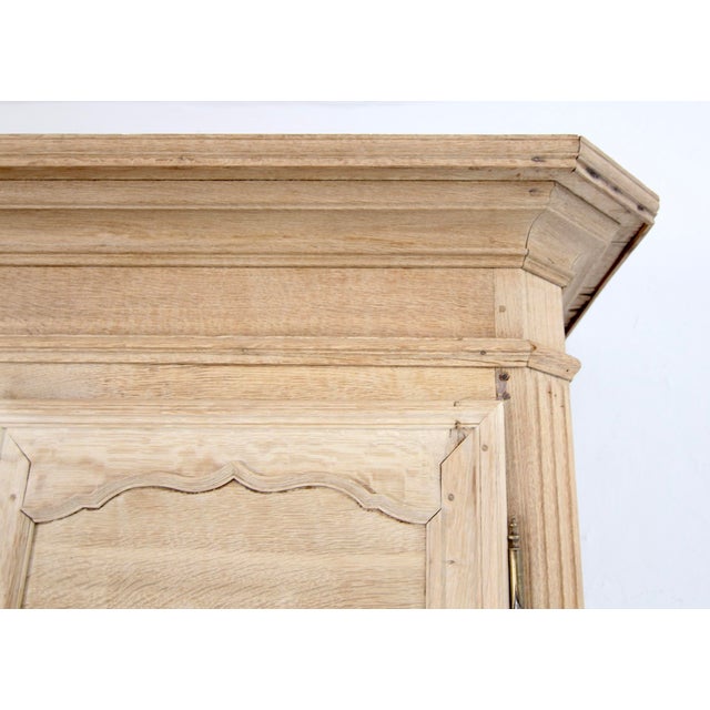 19th Century Belgian Bleached Oak Wardrobe For Sale - Image 18 of 18