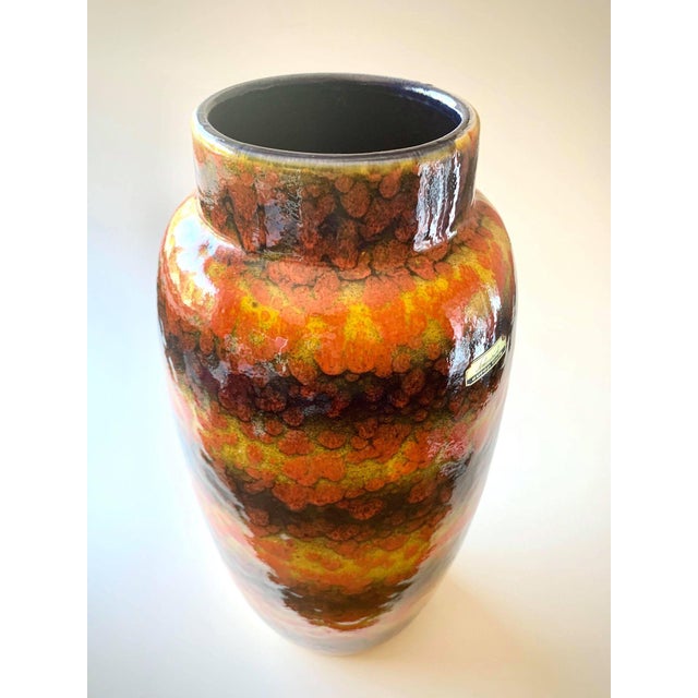 Mid-Century Modern West Germany Fat Lava Floor Vase by Bay Keramik For Sale - Image 3 of 5