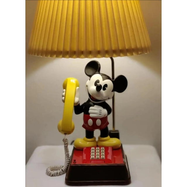 For your consideration. . . A rare Disney Resort Hotel Mickey Mouse Telephone Table Lamp. The telephone has a red...