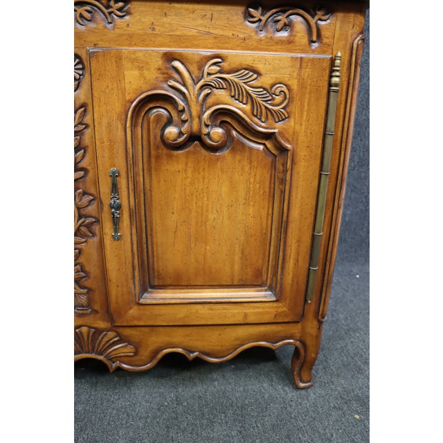 Metal Louis XV Style Carved Cherry Commode For Sale - Image 7 of 11