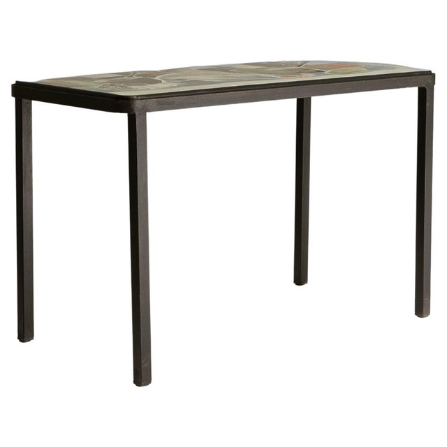 20th Century Italian Metal Coffee Table with Artistic Enamel Top For Sale - Image 15 of 18