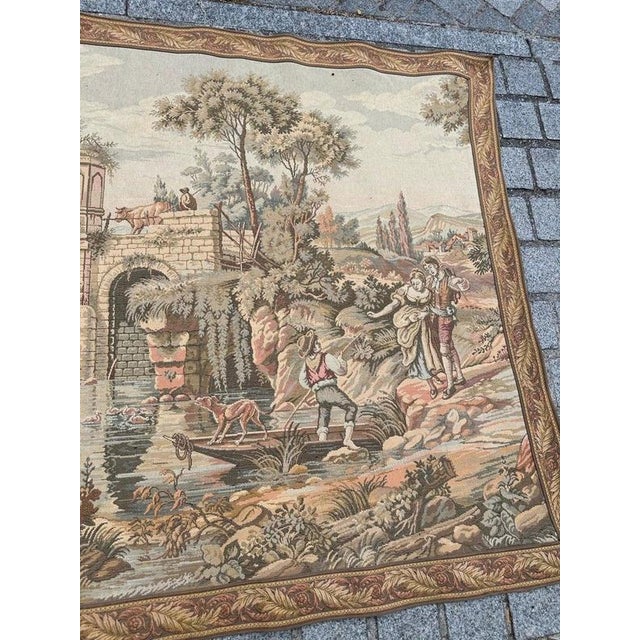 Vintage French Aubusson Style Jacquard Tapestry, 1970s For Sale - Image 17 of 18