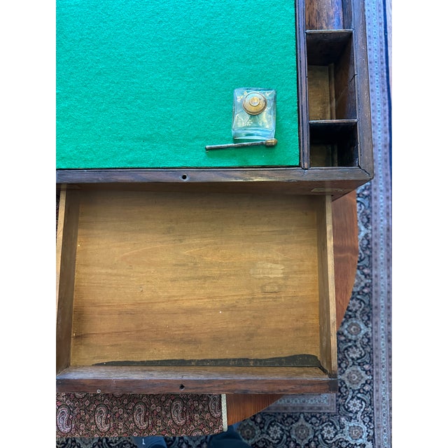 Antique Oversized Portable Oak Writing Desks With Hidden Drawer For Sale In San Francisco - Image 6 of 18