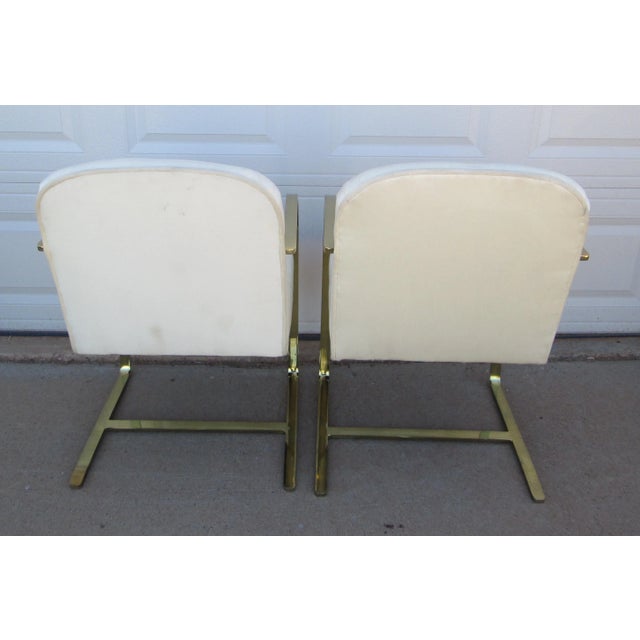 Mid 20th Century Ludwig Mies Van Der Rohe Brno Style Chairs Gold Tone Flat Arm For Sale - Image 10 of 16