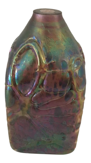 Vintage Brent Cox Iridescent Art Glass Vase