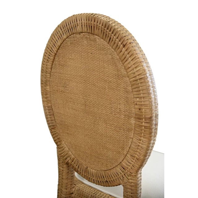 Wood Matthew Izzo Home Blythe Rattan Wrapped Cameo Back Side Dining Chair For Sale - Image 7 of 8