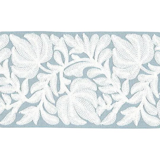 Sample, Scalamandre Coventry Embroidered Tape, Sky For Sale