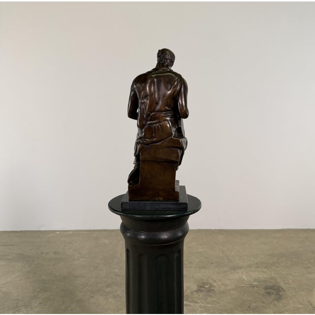 Grand Tour Bronze Sculpture of Bearded Moses Philosopher, on Marble - 16” H For Sale - Image 12 of 14