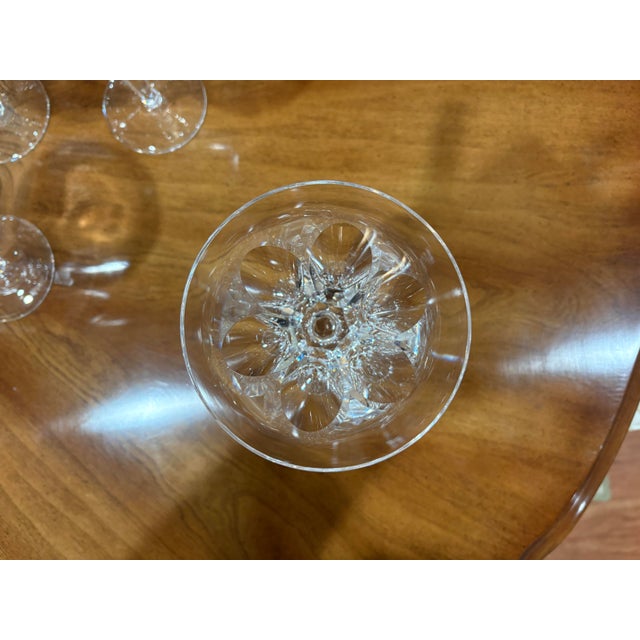1990s 1990s Waterford Ashleigh 7" Claret Wine Glasses - Discontinued Cut Starburst Foot Pattern - Set of 12 For Sale - Image 5 of 6