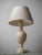 Heavy marble table lamp with fabric shade. The lamp has been restored: new power cord with old-style fabric braid, new...