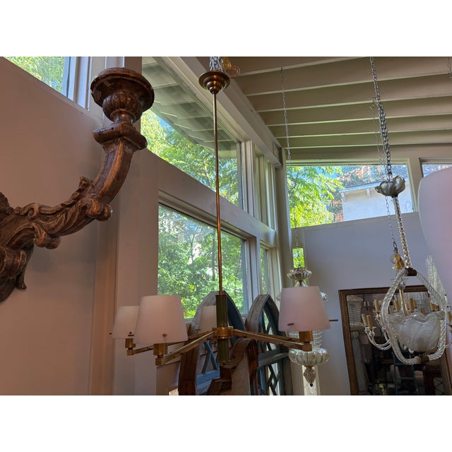 1960s 1960s Italian Modern Brass Chandelier For Sale - Image 5 of 11