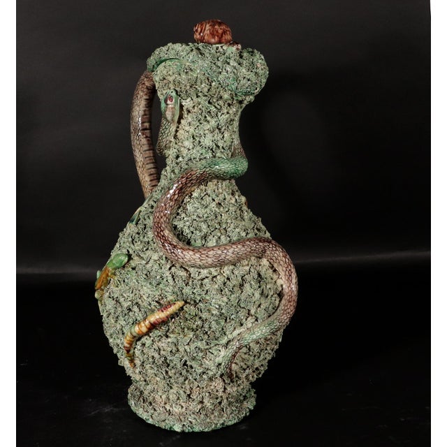 Late 19th Century Verdant Terrarium: José A. Cunha's Palissy Ewer For Sale - Image 5 of 13