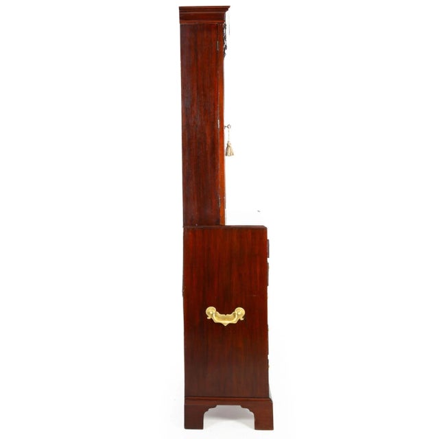 Late 18th Century George III English Antique Mahogany Bookcase Secretary Desk Circa 1780 For Sale - Image 5 of 12