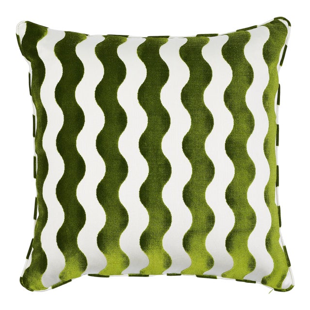 Schumacher X Miles Redd the Wave Lettuce Pillow For Sale