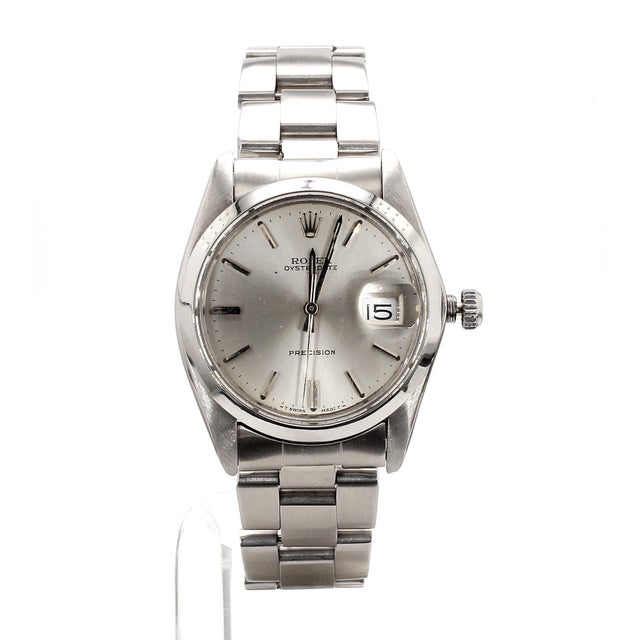 Vintage Rolex Oysterdate Precision 34mm Manual Wind Steel Oyster Bracelet Watch For Sale In Miami - Image 6 of 8