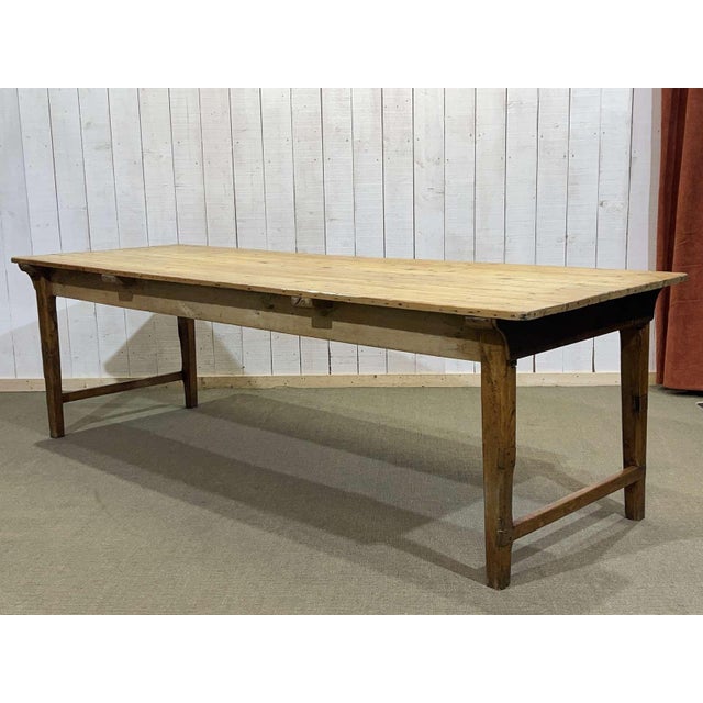 Farmhouse Table in Fir, Elm and Chestnut, Early 20th Century For Sale - Image 4 of 17