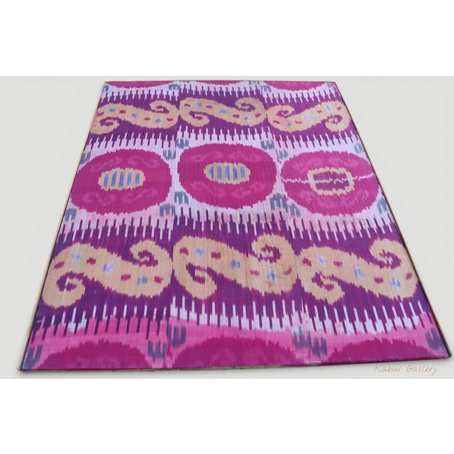 Antiqu Uzbek Silk Ikat Wall Hanging, 1920s For Sale - Image 12 of 18