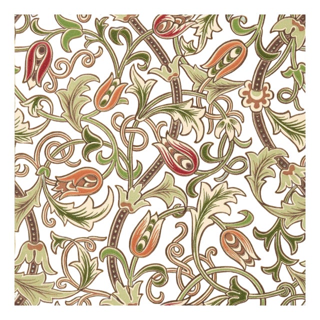 Morris & Co. Scrolling Tulip Wallpaper in Gold For Sale
