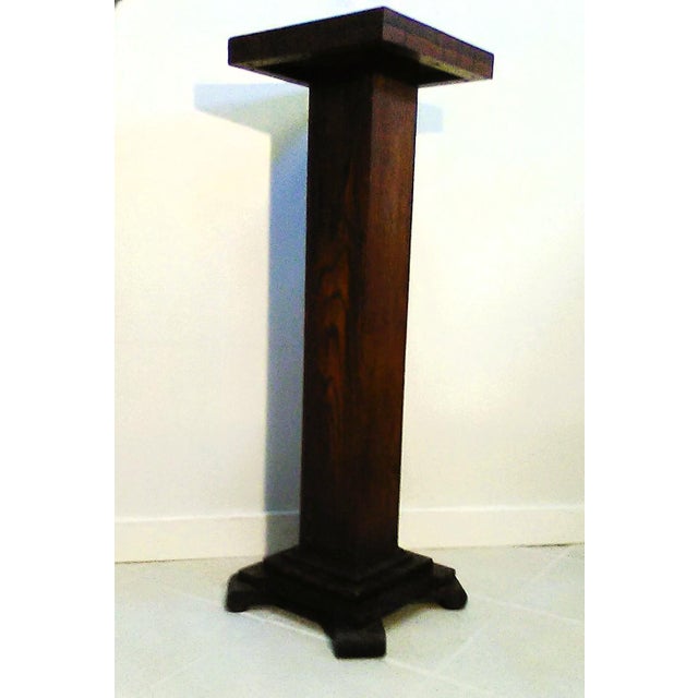 Arts & Crafts Vintage Wood Pedestal/Plant Stand For Sale - Image 3 of 10