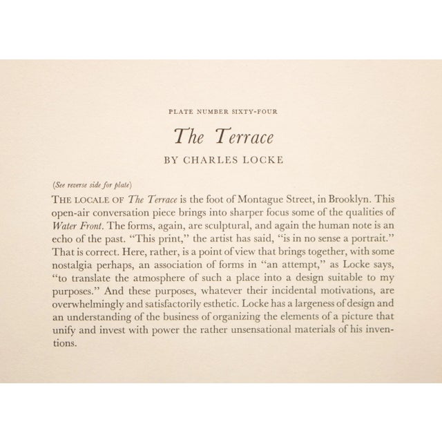 Gray 1939 After Charles Locke "The Terrace", First Edition Period Offset Lithograph For Sale - Image 8 of 9