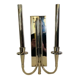The Foundry Showroom Contemporary Nickel Finish Wall Sconce For Sale
