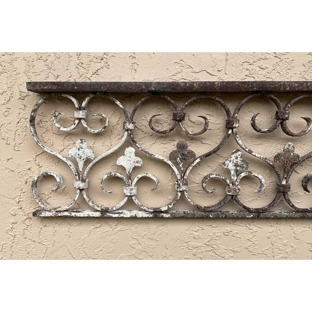 Single Horizontal Wrought Iron Wall Hanging For Sale - Image 9 of 12