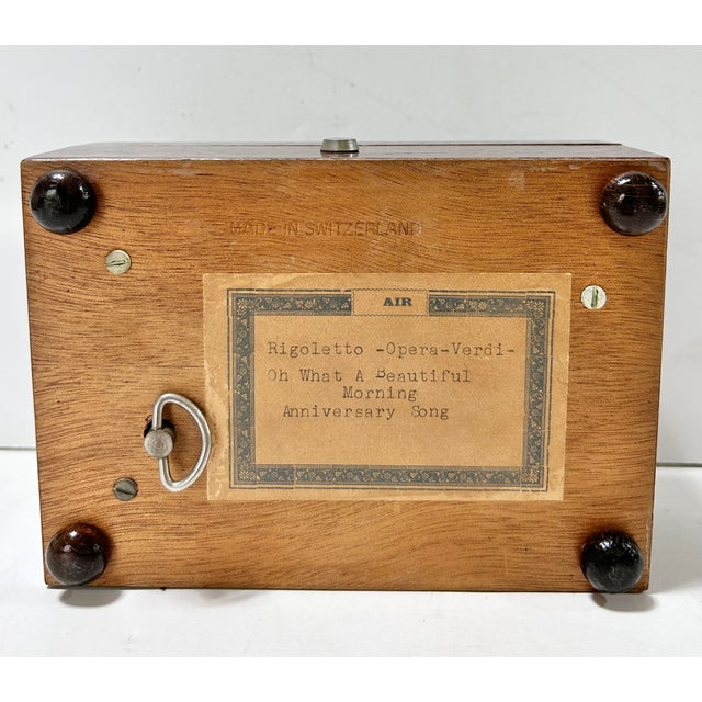 Vintage Reuge Sainte-Croix Swiss Music Box in Burl Wood Case, Working For Sale - Image 14 of 17