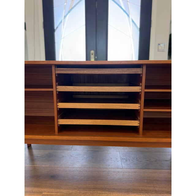 Brown Jens Quistgaard for Peter Løvig Nielsen Danish Modern Teak Tambour Door Credenza, Denmark, C. 1970 For Sale - Image 8 of 17