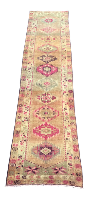 Authentic Vintage Tribal Turkish Anatolian Herki Runner Rug