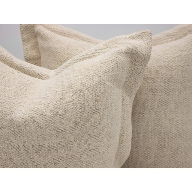 Antique Belgian Linen Pillows- a Pair For Sale - Image 4 of 7