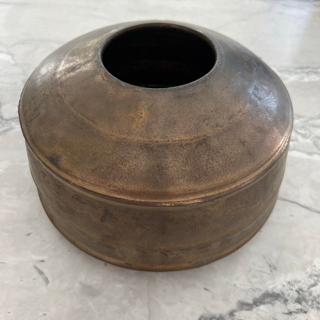 Mid-Century Modern Sculptural Handmade Copper Pottery Signed For Sale - Image 3 of 8