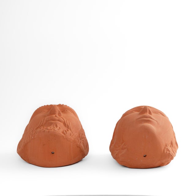 Vintage Rookes Pottery God and Goddess Face Planters For Sale - Image 10 of 12
