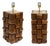 Sculptural Teak and Brass Table Lamps, Italy, 2000, Set of 2 For Sale