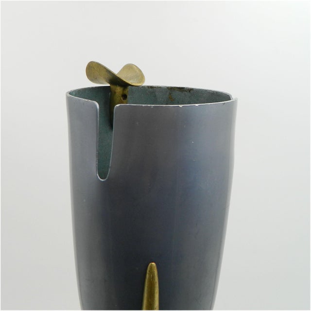 Vienna Brass Aluminum Standing Ashtray by Karl Hagenauer, 1950s For Sale - Image 4 of 18