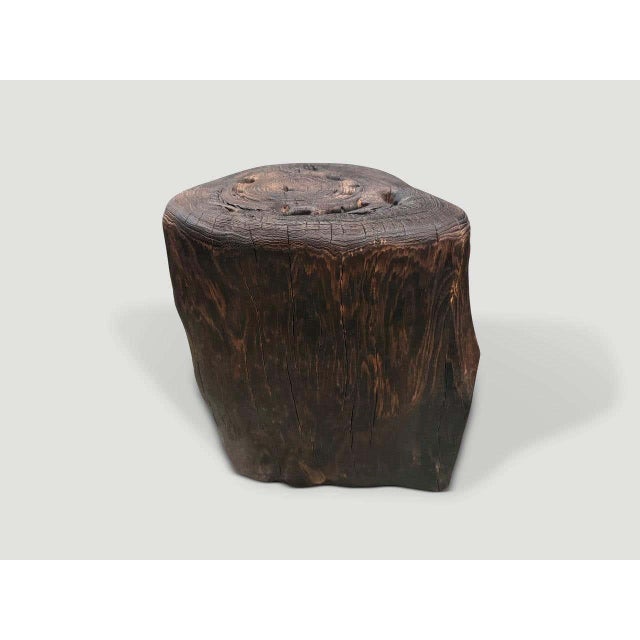 Contemporary Andrianna Shamaris Modern Organic Charred Side Table For Sale - Image 3 of 5
