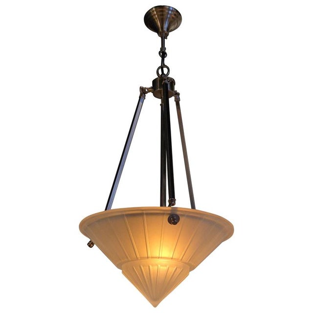 Late 20th Century French Art Deco Style Pendant Light by Vianne For Sale - Image 12 of 12